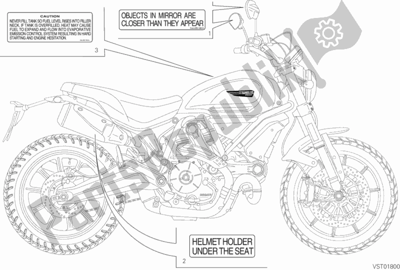 Todas las partes para Posizionamento Targhette de Ducati Scrambler 1100 Sport USA 2018